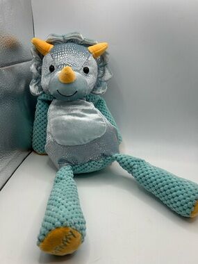 Scentsy Buddy Plush Terra Dinosaur Triceratops Blue Shimmer Scent Pack Blueberry